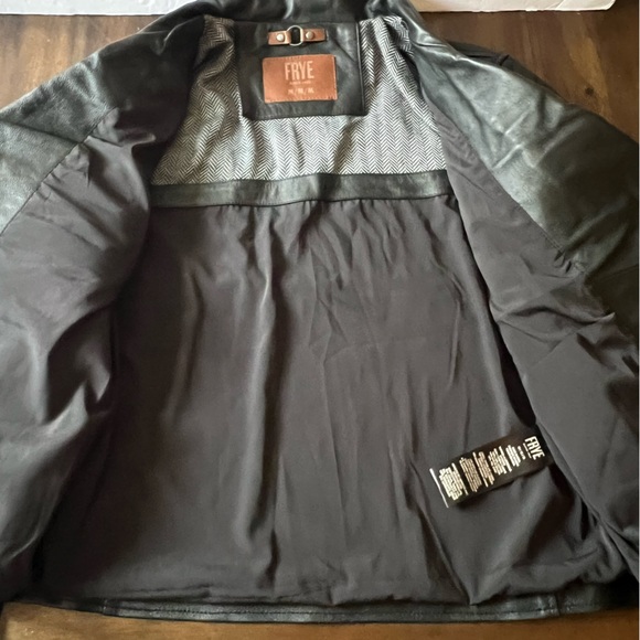 Frye women's Leather BIKER  jacket in Black - Picture 7 of 13